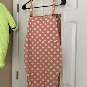 Polka dot overall dress